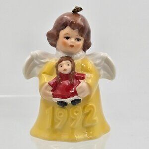 Goebel Hummel Angel Bell Ornament 1992 Yellow Seventeenth Edition w/ Box